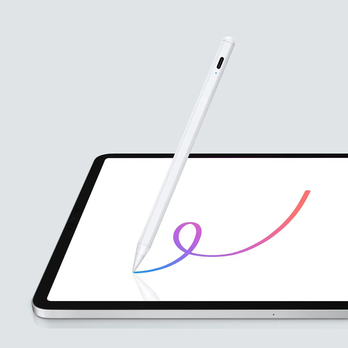 Стилус для iPad 2018-2022 с USB Type-C магнитный пластиковый белый GroupPrice