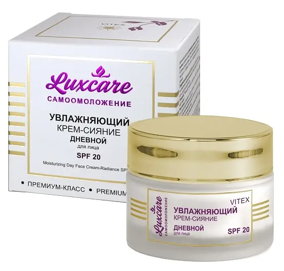 Крем-сияние Lux Care увлажняющий дневной для лица SPF20 45 мл Витекс увлажняющий дневной SPF20 45 мл для сухой кожи