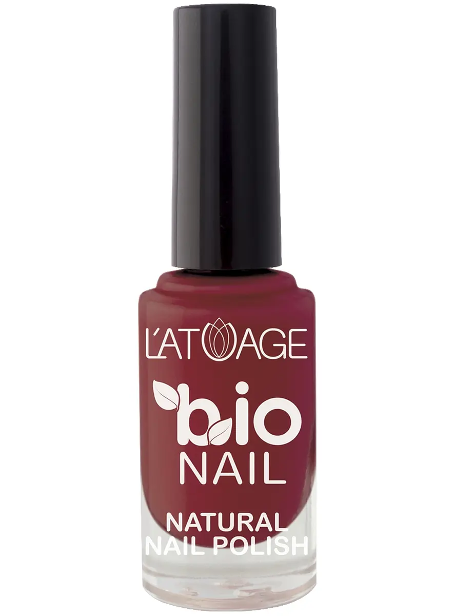 Лак для ногтей BIO NAIL тон 813 бордовый L'atuage тон 813 бордовый стойкий глянцевый