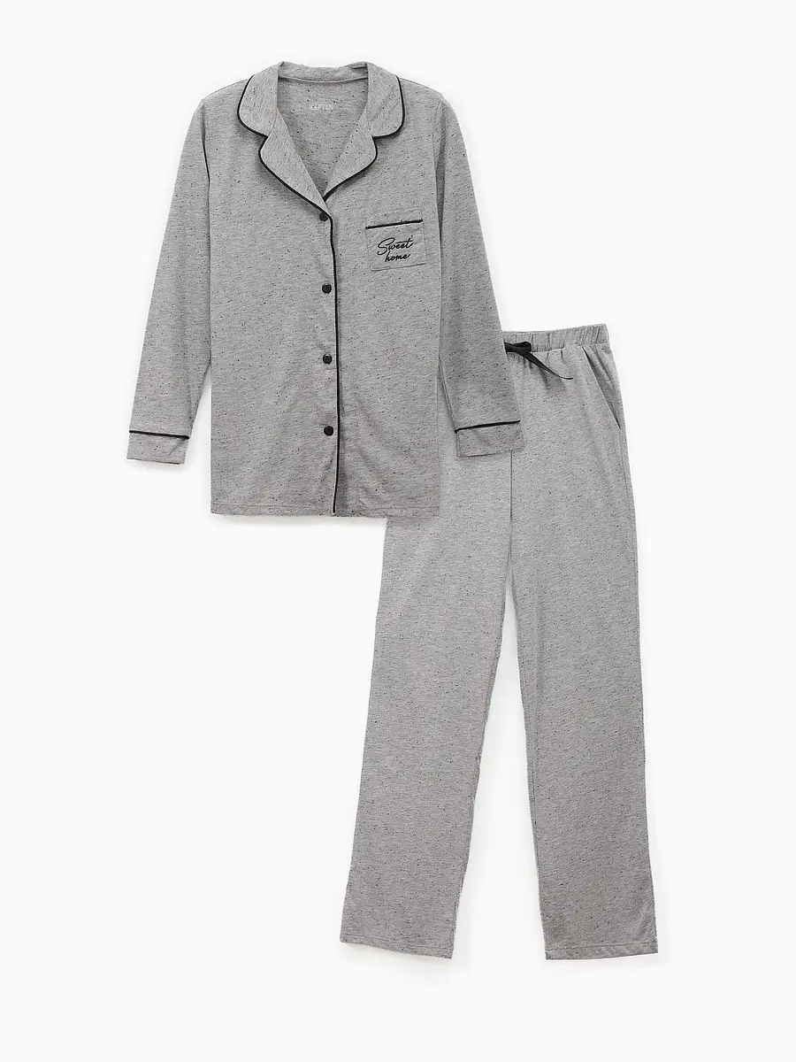 Пижама KAFTAN Sweat home хлопковая серая