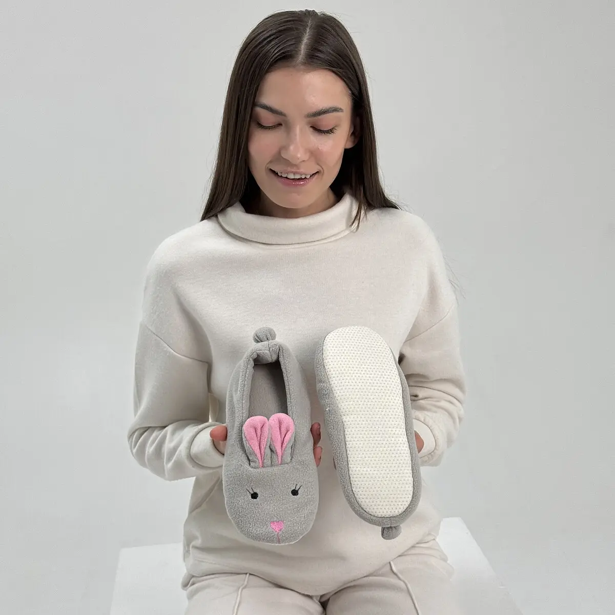 Тапочки TapModa флисовые серые