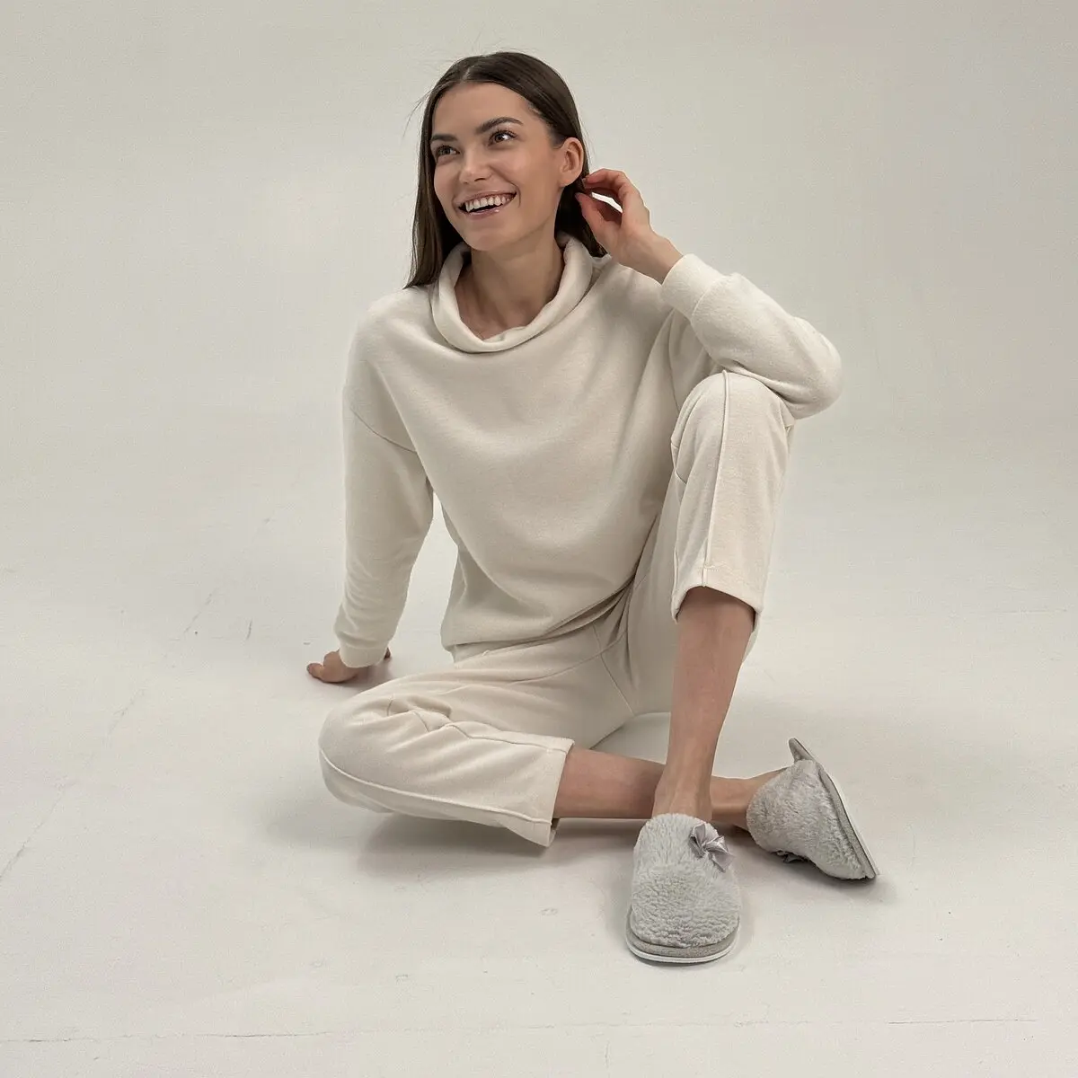 Тапочки TapModa искусственный мех серые