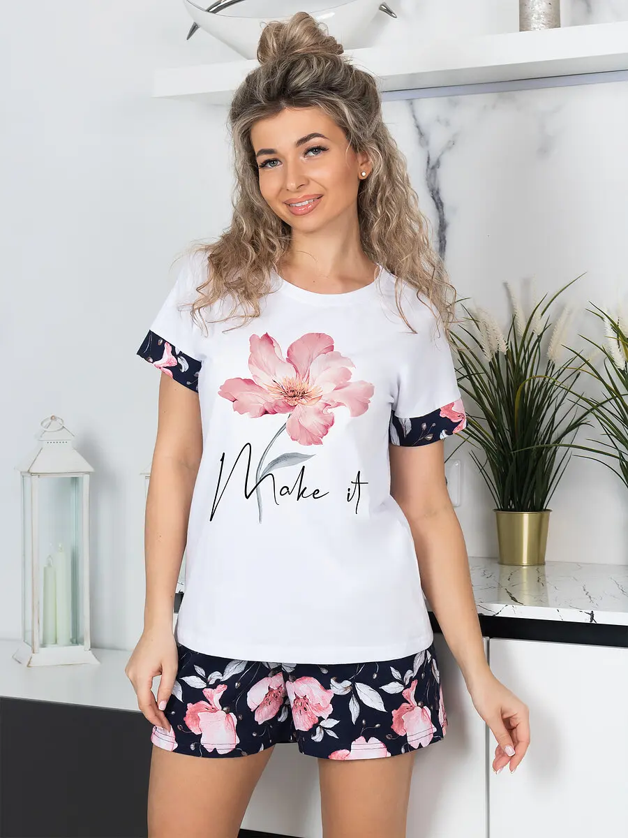 Костюм BROSCO пижама домашняя хлопковая летняя