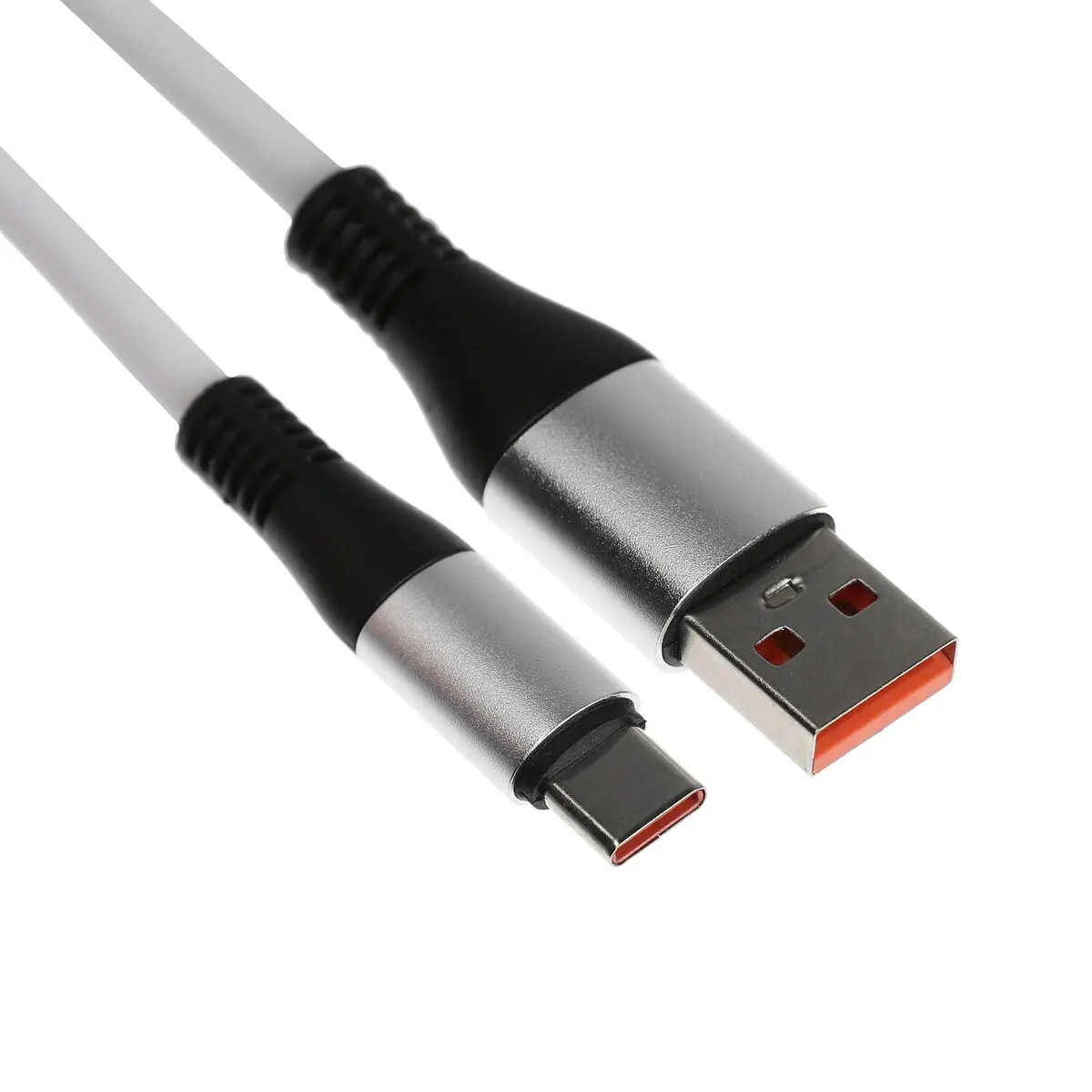 Кабель Type-C USB 5A оплетка TPE 1 м белый GroupPrice
