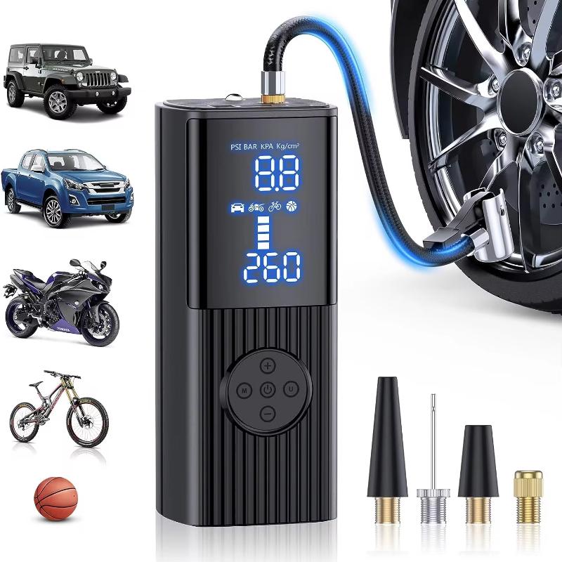 Tire Inflator Portable Air Compressor,150PSI Portable Air Pump for Car Tires,Pressure LED Display,3X Faster Inflation Portable Air Pump for Car 6000mAh чёрный LIAESMART