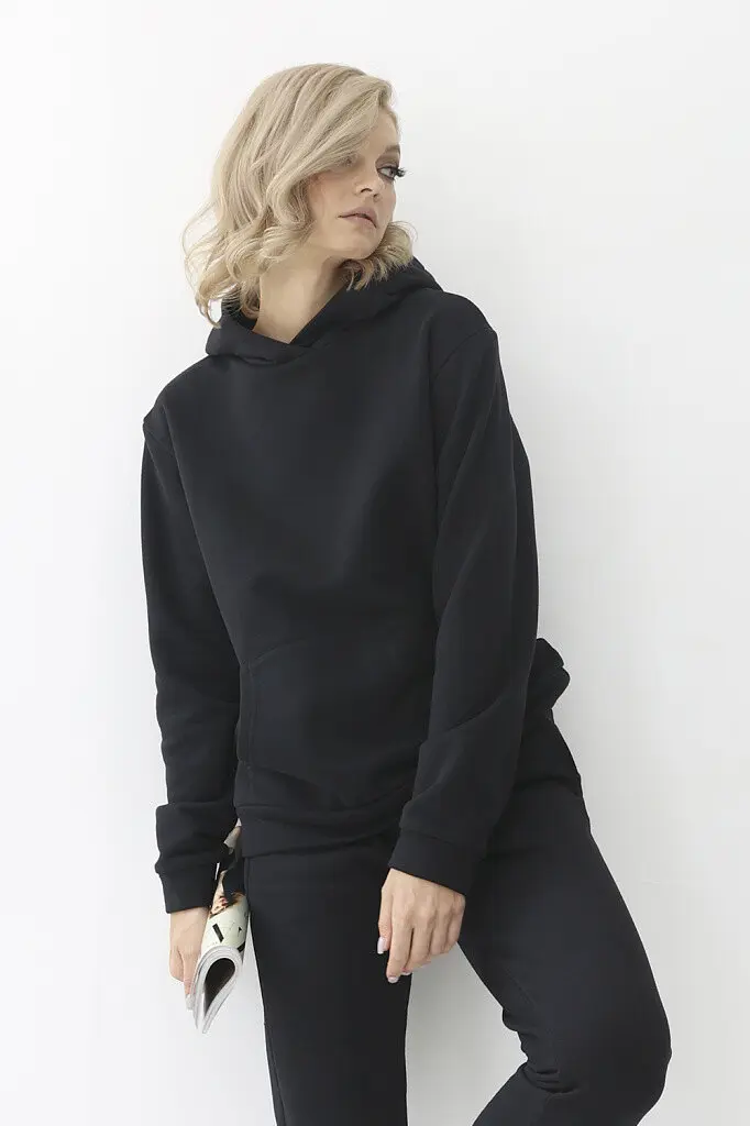 Худи LookLikeCat спортивное с капюшоном чёрное