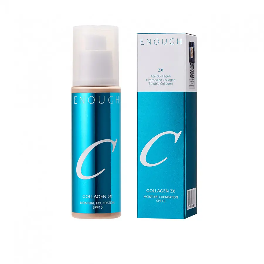 Тональный крем ENOUGH Collagen 3X Moisture Foundation увлажняющий SPF15 N10 100 мл увлажняющий SPF15 N10 светлый бежевый 100 мл