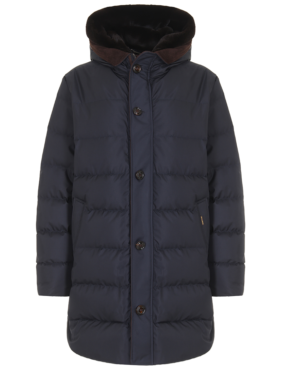 Пуховик стеганый MOORER MOUPI100007 SI-VEZZOLI DARK BLU Темно-