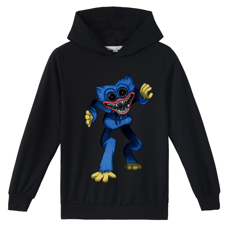 Детская 3D-толстовка с капюшоном Huggy Wuggy пуловер Poppy Playtime Children Sweater Y455 170cm чёрный Memory Q