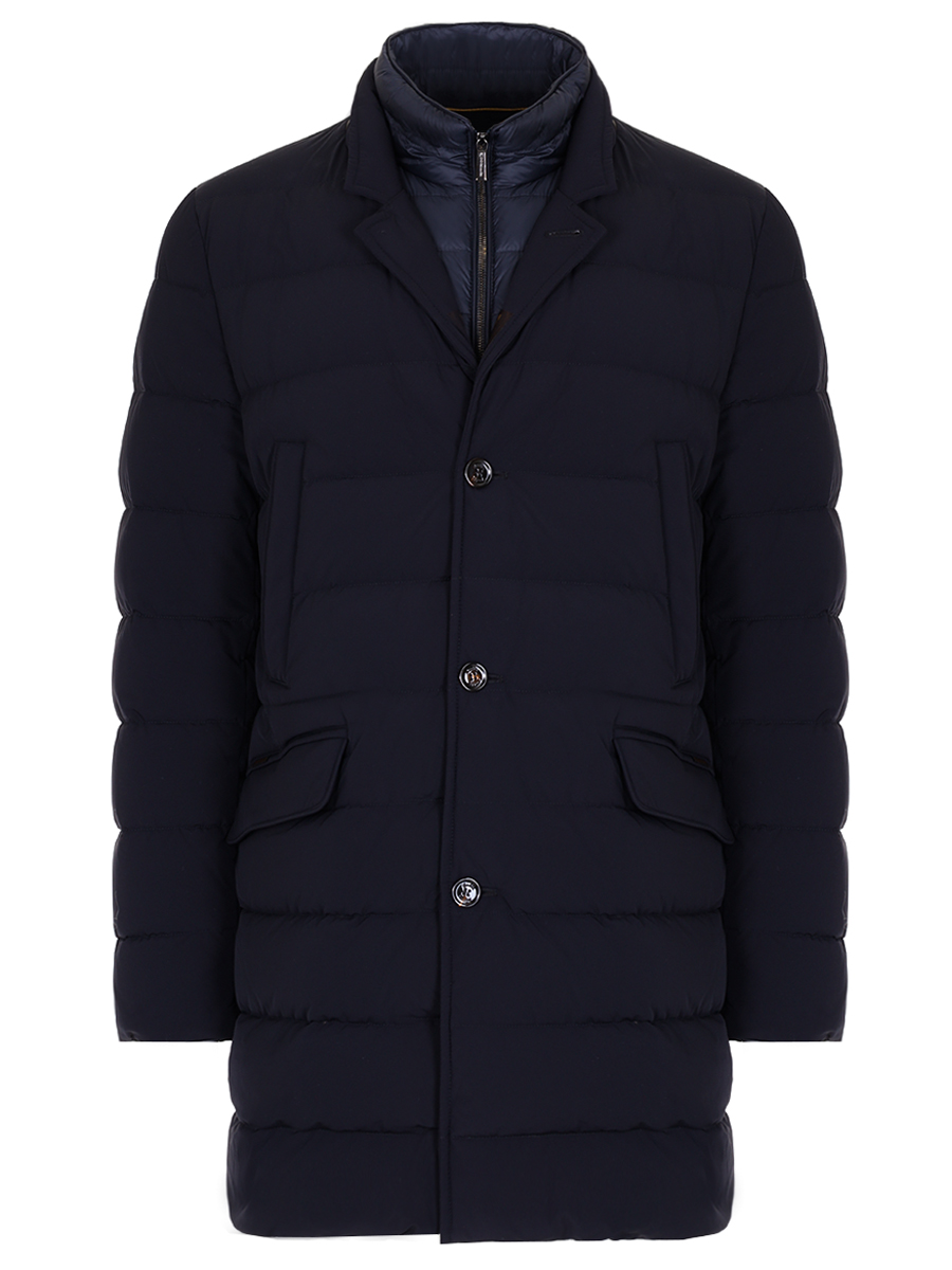 Пуховик стеганый MOORER MOUGI100333/COSTANZO-KN/DARK BLU