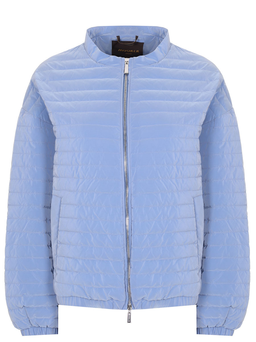Бомбер стеганый MOORER MODGI100849 ELVIRA-V-OS LIGHT DENIM