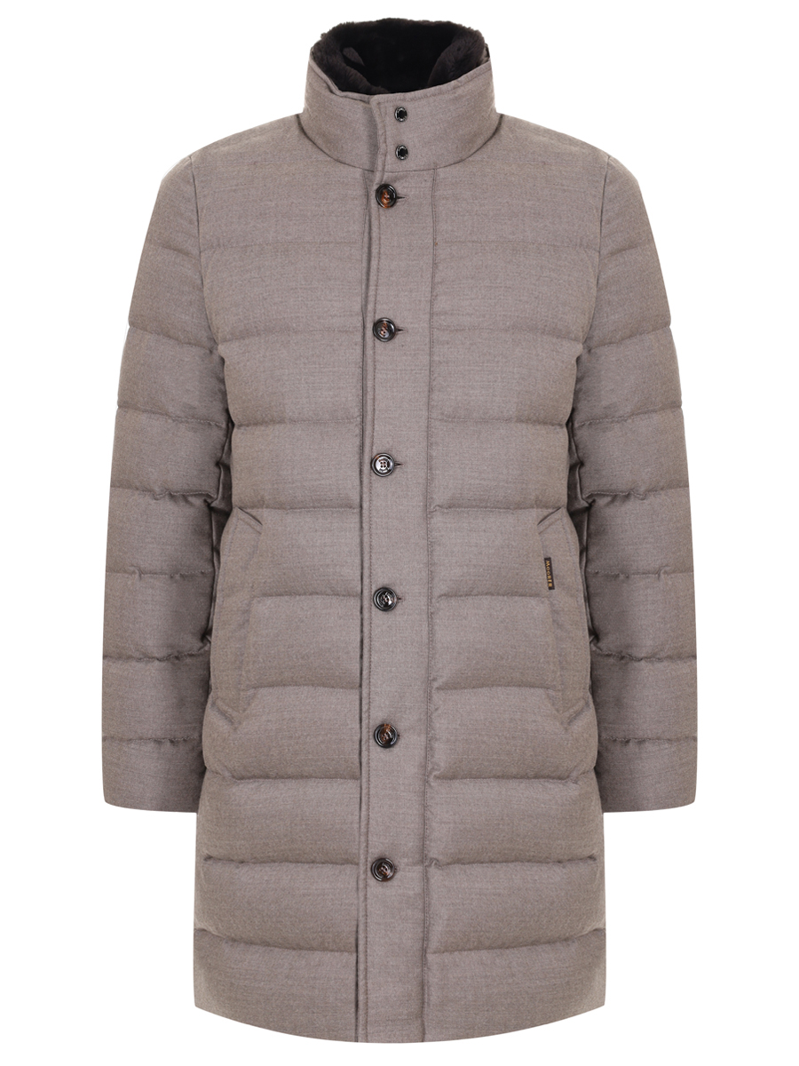 Пуховик стеганый MOORER ALFIERI-FUR-L BEIGE MOUGI200312-TEPA217