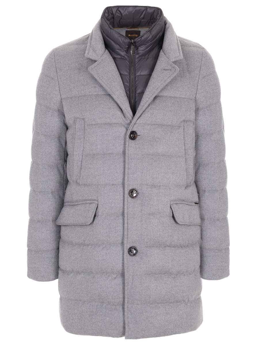 Пуховик стеганый MOORER COSTANZO-LS9 LIGHT GREY MOUGI100333-TEPA228