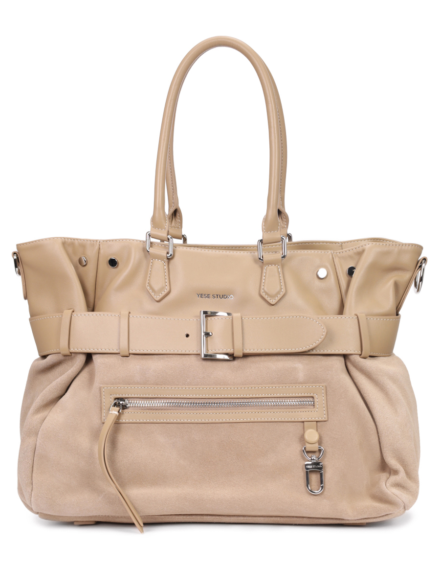 Сумка из кожи и замши City Girl YESE STUDIO SQ80109478 CITY GIRL