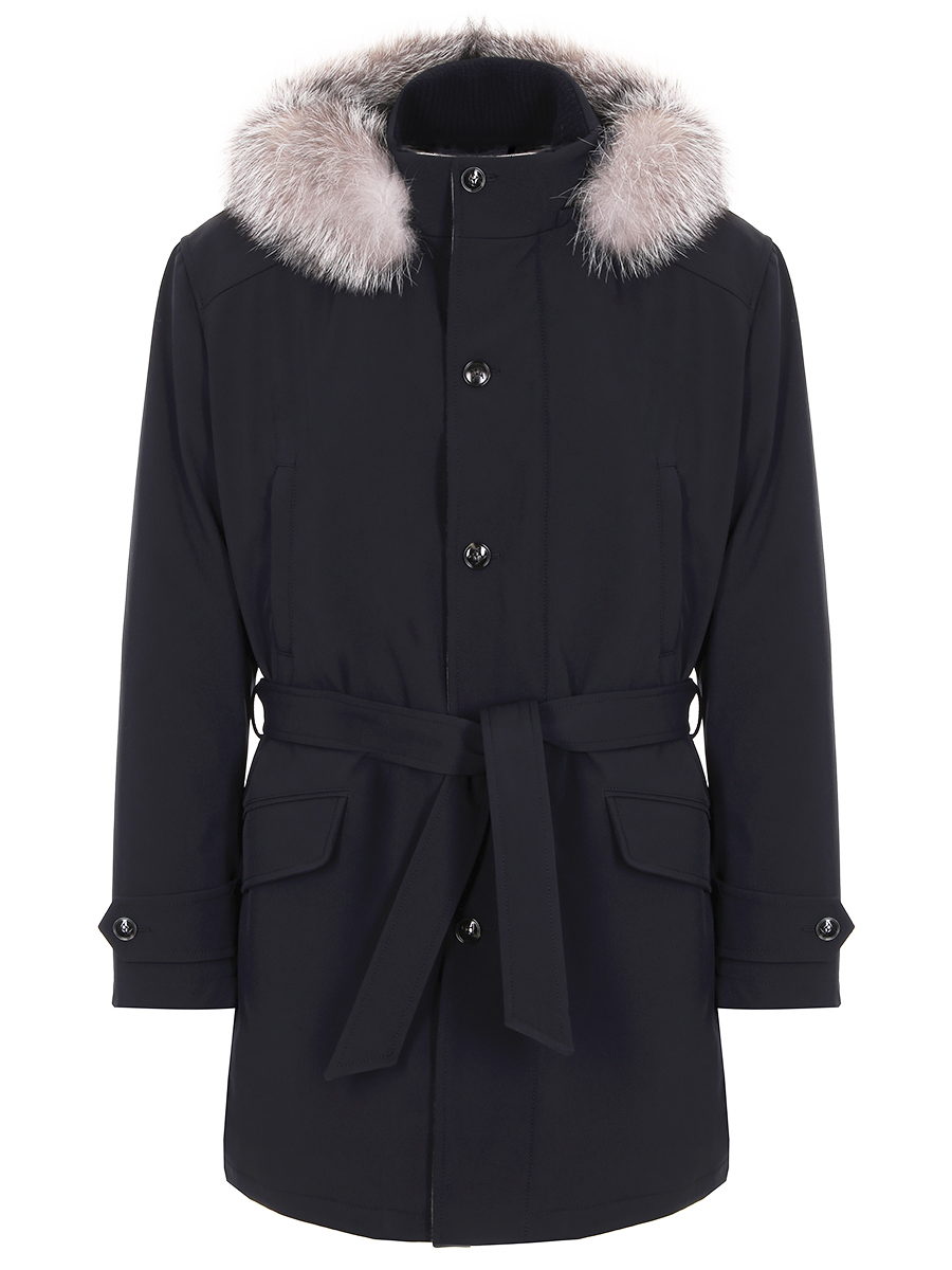 Пуховик с меховой отделкой KITON UW0986V0362A1600