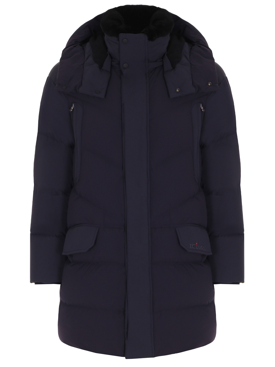 Пуховик стеганый с мехом бобра KITON UW1055V0244A01002
