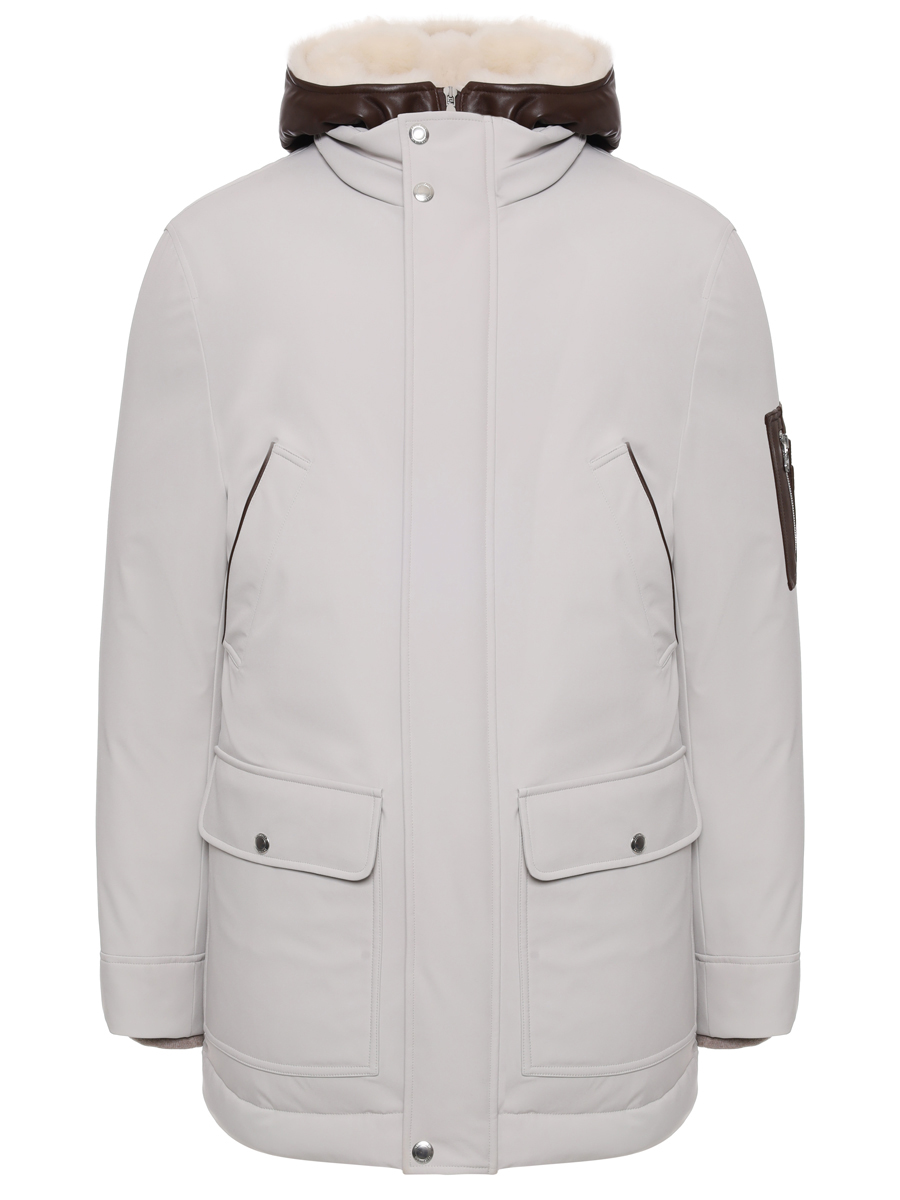 Пуховик однотонный BRUNELLO CUCINELLI MV4061627 CRM33