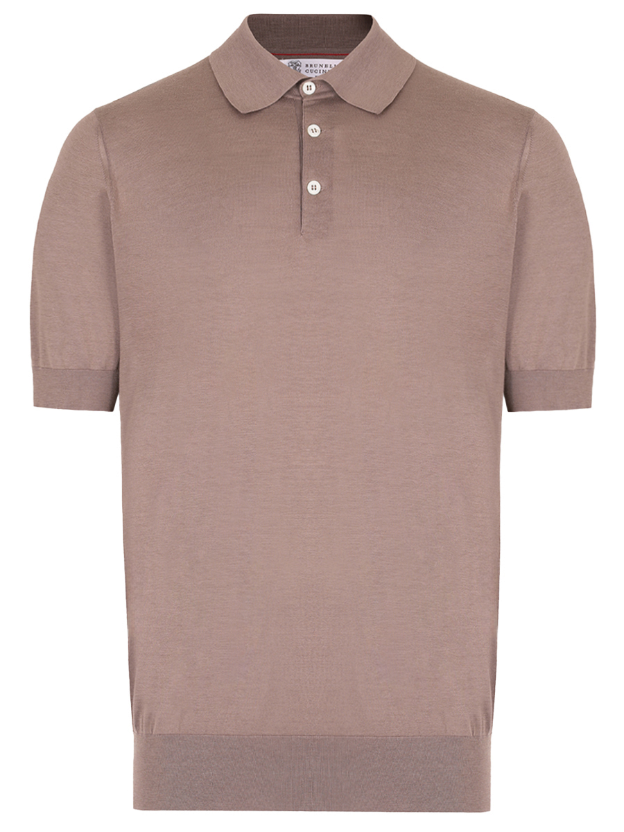 Поло из шелка и хлопка BRUNELLO CUCINELLI MNB805405 C2421