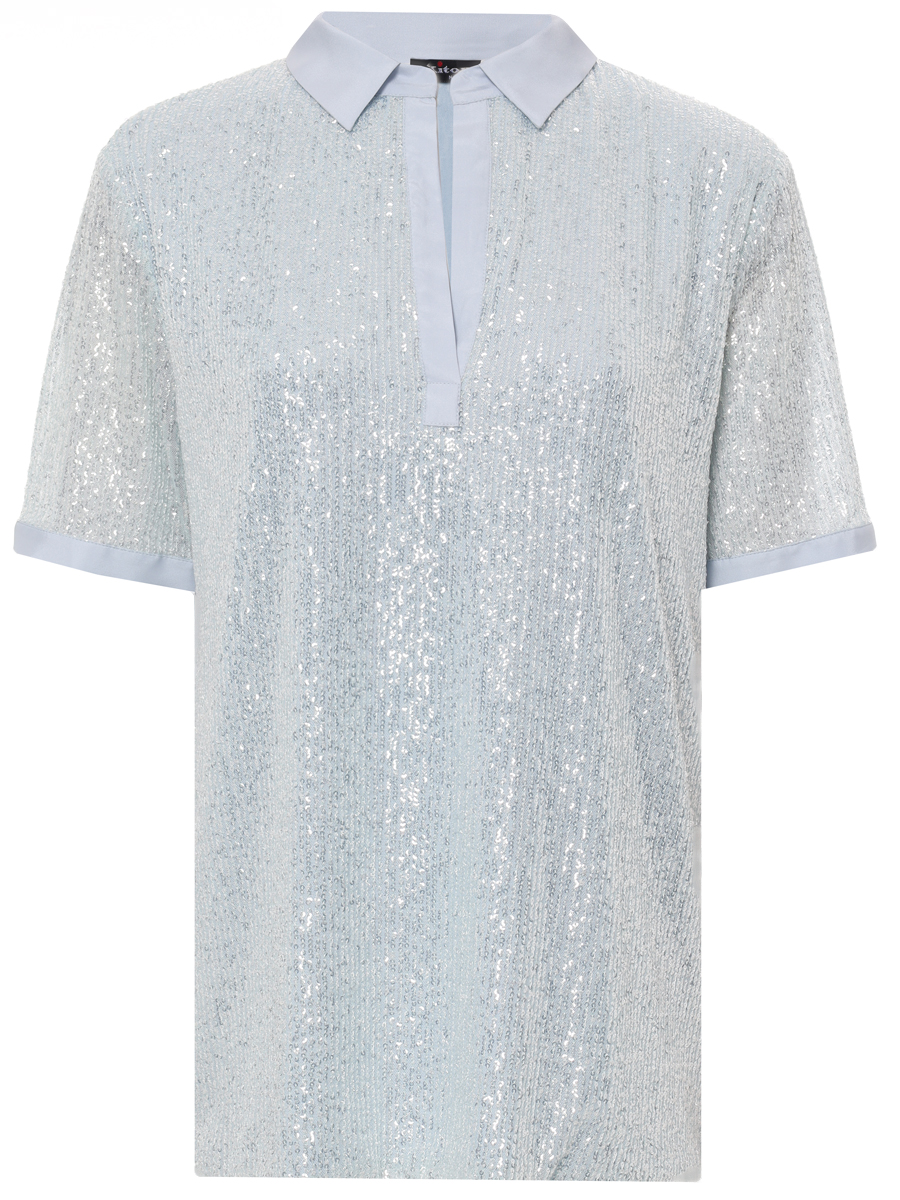 Блуза с пайетками KITON D59444K0989E01005