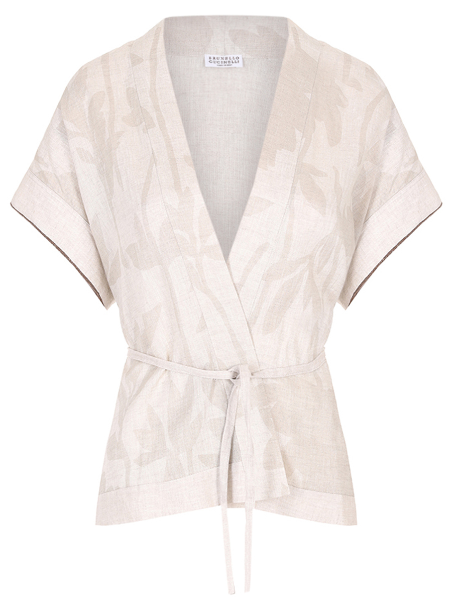 Блуза льняная BRUNELLO CUCINELLI MB650SH306 C020