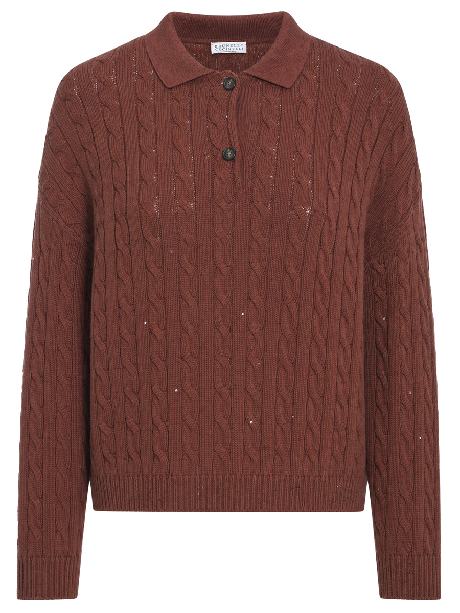 Поло хлопковое BRUNELLO CUCINELLI MDV797405 C9092 Коралловый