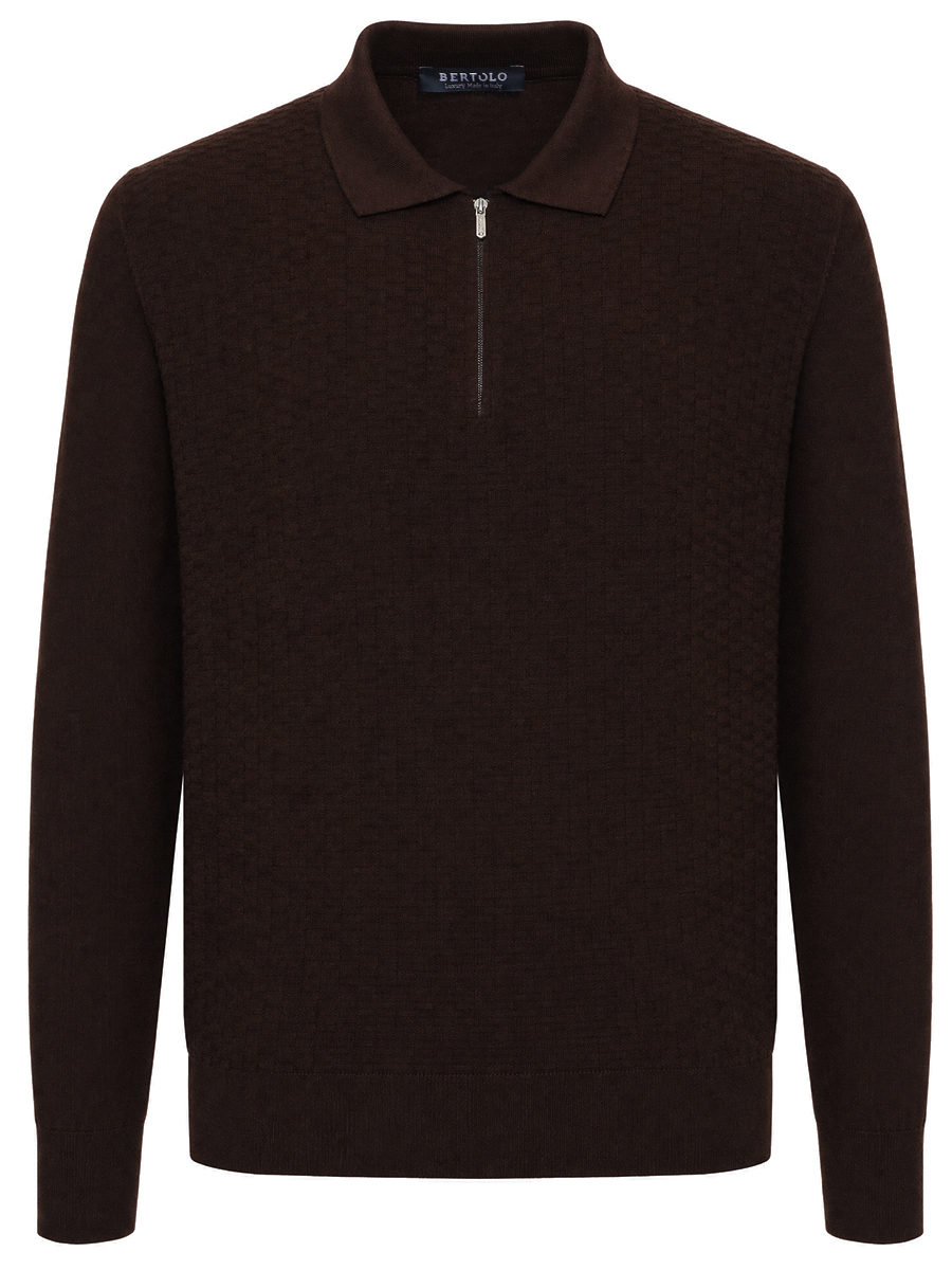 Поло из шерсти и шелка BERTOLO LUXURY MENSWEAR 902473/2514 275