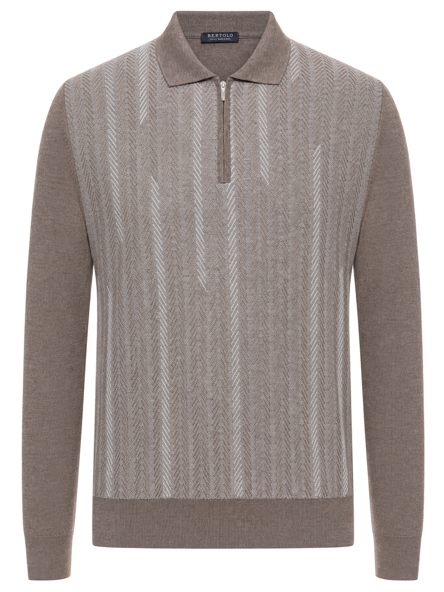 Поло из шерсти и шелка BERTOLO LUXURY MENSWEAR 902612/2573 132