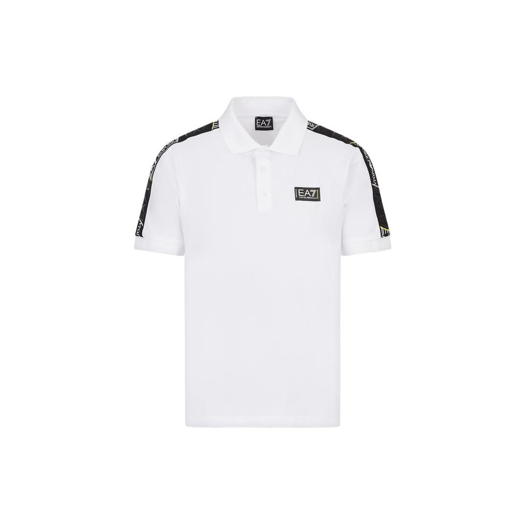 Emporio Armani Весна-Лето 23 Серия EA7 Поло с коротким рукавом Color Block с логотипом Мужские топы Белый 3RPF52-PJ02Z-1100 L black