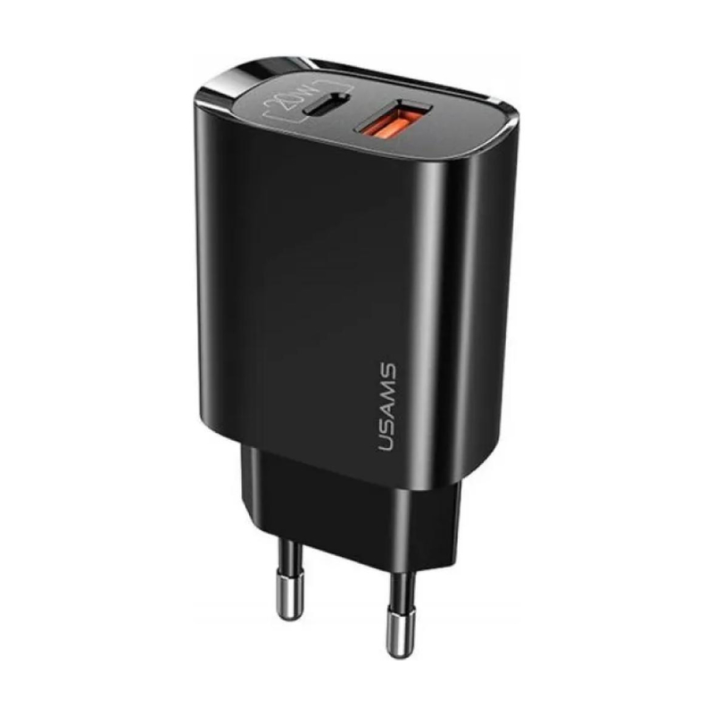 Зарядное устройство Usams CC121 T35 USB QC3.0+PD3.0 20W Fast Charger (черный)