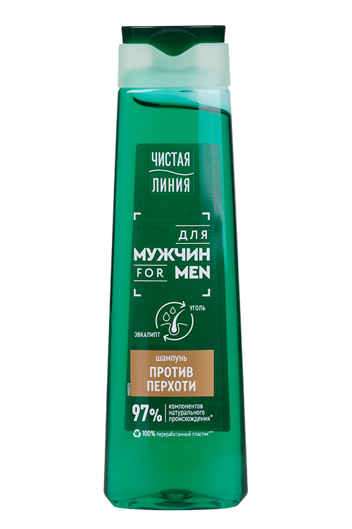 Шампунь Чистая линия от перхоти с эвкалиптом/углем д/волос мужской, 400 мл Арнест ЮниРусь ООО