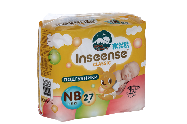 Подгузники Inseense Classic NB (0-5 кг), 27 шт, желт Драйлок Технолоджиз ООО