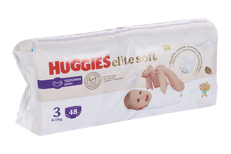 Трусики-подгузники HUGGIES Elite Soft 3 (6-11 кг), 48 шт Кимберли Кларк ООО