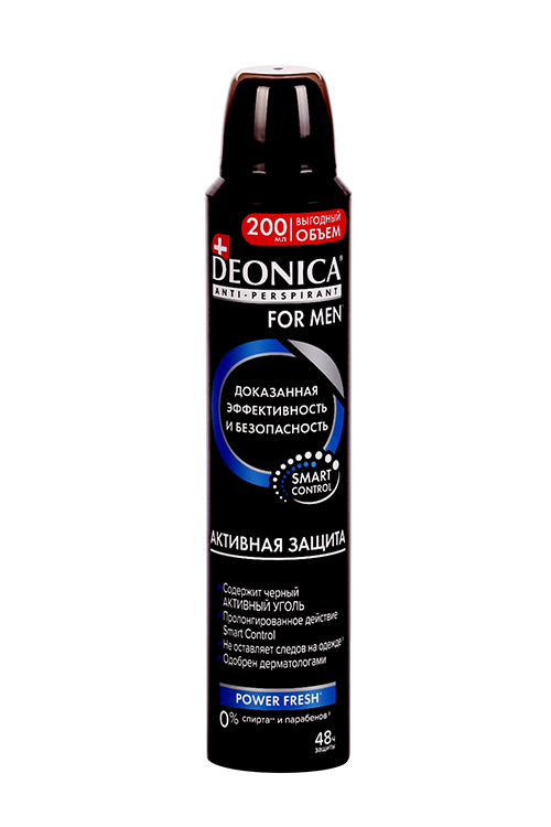Антиперспирант Deonica for men Активная защита спрей, 200 мл Арнест АО