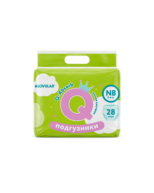 Подгузники Lovular Q NB (0-4 кг), 28 шт LOVULAR LIMITED