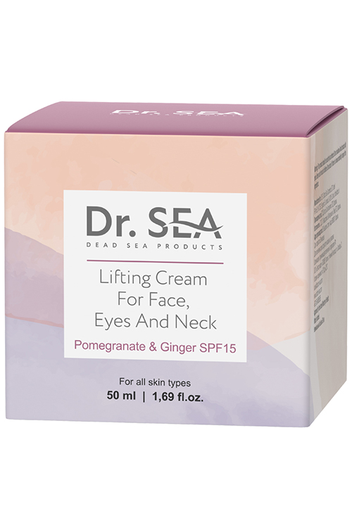 Крем-лифтинг для лица, глаз и шеи Dr. Sea с экстрактами граната и имбиря SPF15, 50 мл Т.Д.О.Т. Индастриез & Интел Трейд ЛТД