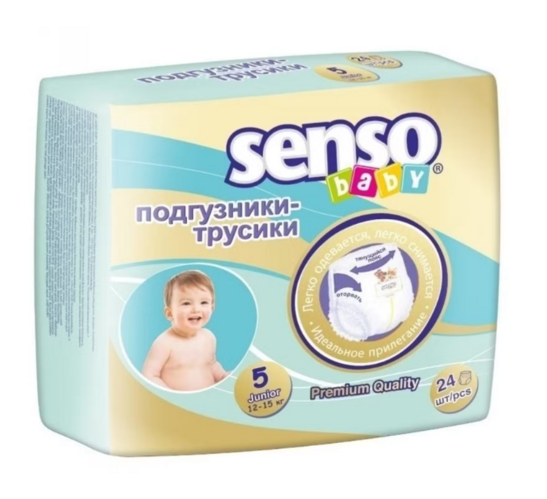 Подгузники-трусики Senso baby Premium junior детские 5 (12-17 кг), 24 шт БелЭмса ООО