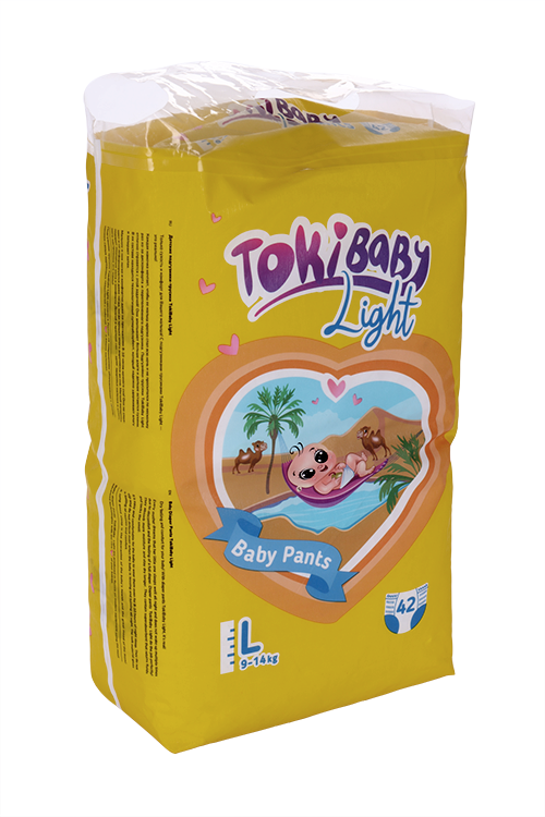 Подгузники-трусики TokiBaby Light дет L (9-14кг), 42 шт Диона ООО