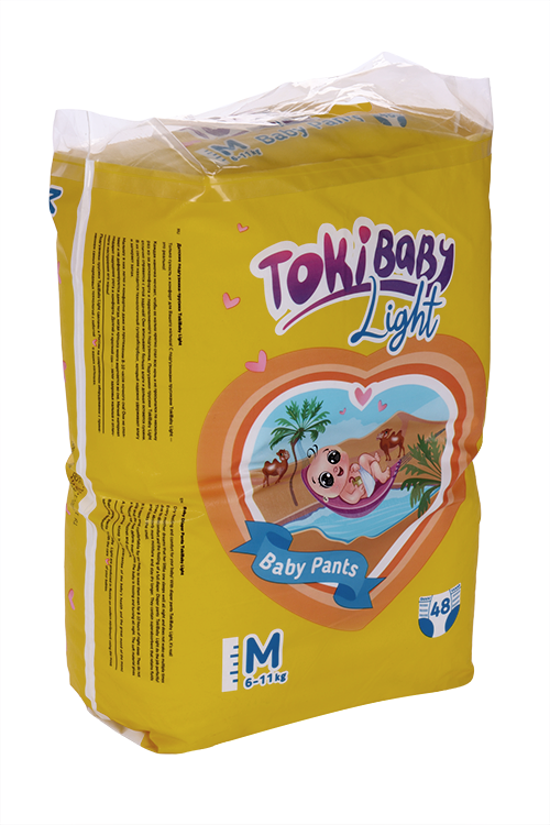 Подгузники-трусики TokiBaby Light дет M (6-11кг), 48 шт Диона ООО