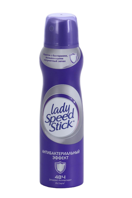 Дезодорант-антиперспирант Lady Speed Stick Антибактериальный эффект, 150 мл, спрей Арнест АО