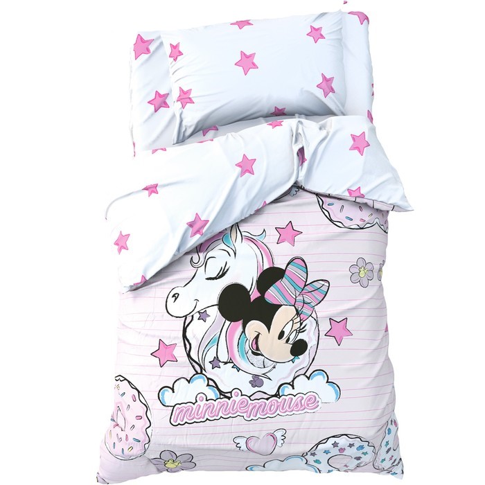 Детское постельное бельё 1,5 сп "Minnie Mouse" с единорогом, 1 шт, поплин Савостьянов А.А. ИП