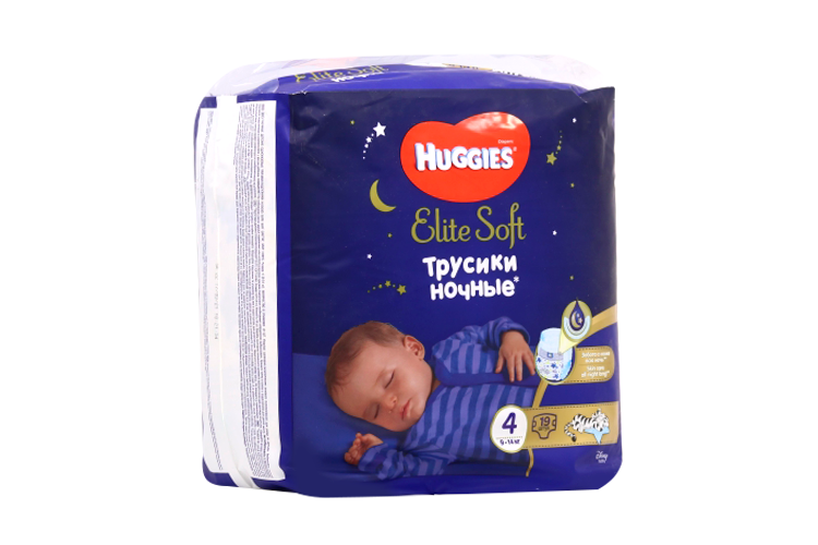 Ночные трусики HUGGIES Elite Soft 4 9-14 кг 19 шт Кимберли Кларк