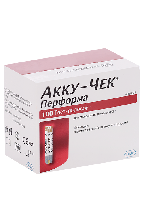 Тест-полоски Акку-Чек Перформа д/глюкометра, 100 шт Рош Диагностика ГмбХ/Рош Диабетс Кеа Гмбх