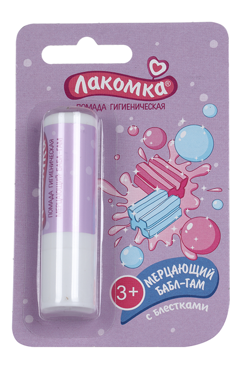 Помада Лакомка Мерцающий Бабл-Гам губная гигиен, 2,8 г Аванта АО