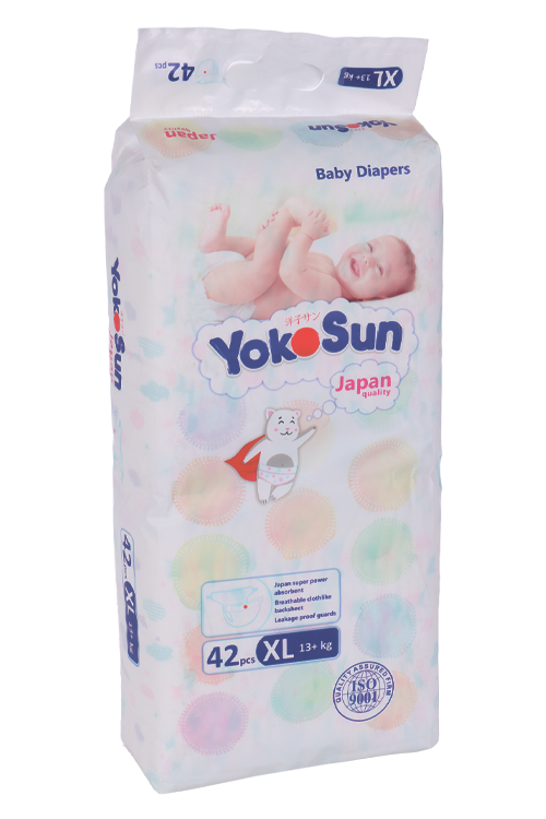 Подгузники ЙокоСан XL (13+ кг), 42 шт Кванжоу Сеньор Трейдинг Ко Лтд/ЧансинКинке импорт энд экспорт Ко ЛТД/КсяменьАликсинг импорт энд Эксп