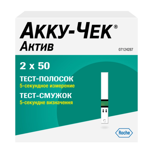 Тест-полоски Акку-Чек Актив д/глюкометра, 100 шт Рош Диагностика ГмбХ/Рош Диабетс Кеа Гмбх