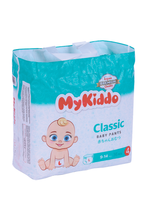 Подгузники-трусики MyKiddo Classic д/детей L (9-14кг), 36 шт Кванчжоу Дафенг Импорт и Экспорт/Fujian Liao Paper Co Ltd