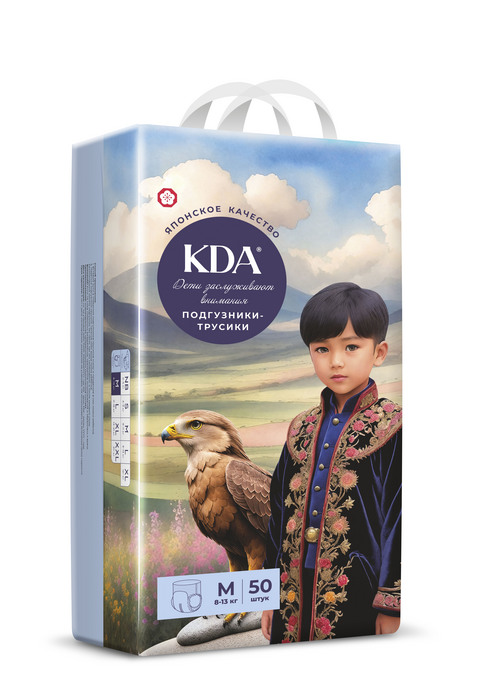 Подгузники-трусики детские КДА Кидс M (8-13кг), 50 шт Мега Софт