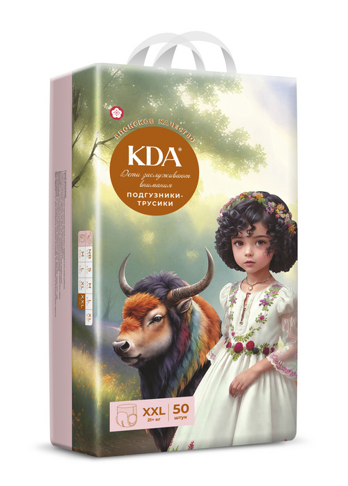 Подгузники-трусики детские КДА Кидс XXL (21+ кг), 50 шт Мега Софт