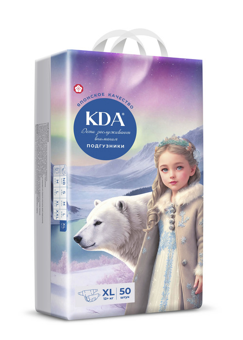 Подгузники детские КДА Кидс XL (12+ кг), 50 шт Мега Софт