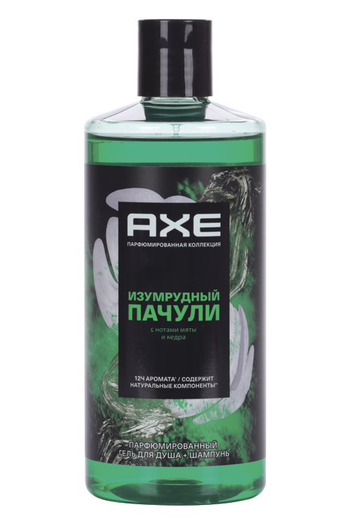 Гель д/душа и шампунь AXE Изумрудный пачули мужской, 400 мл Юнилевер Русь ООО
